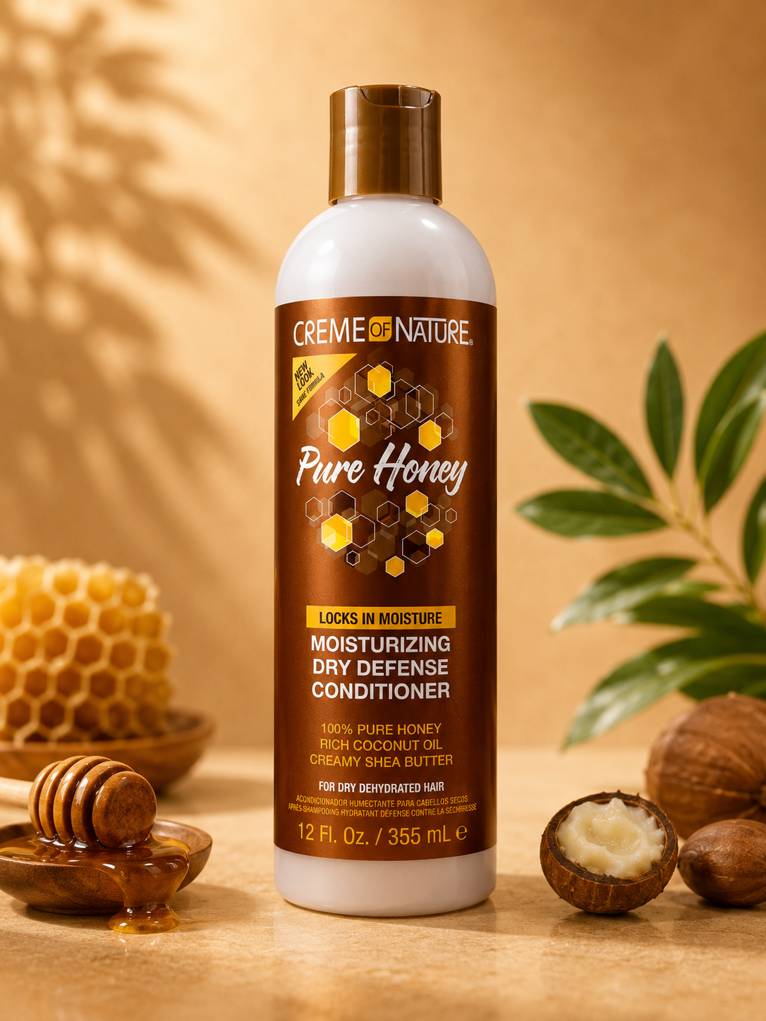 "Creme of Nature" Pure Honey - Après-shampoing hydratant au miel pur, huile de coco & beurre de karité – 355 ml