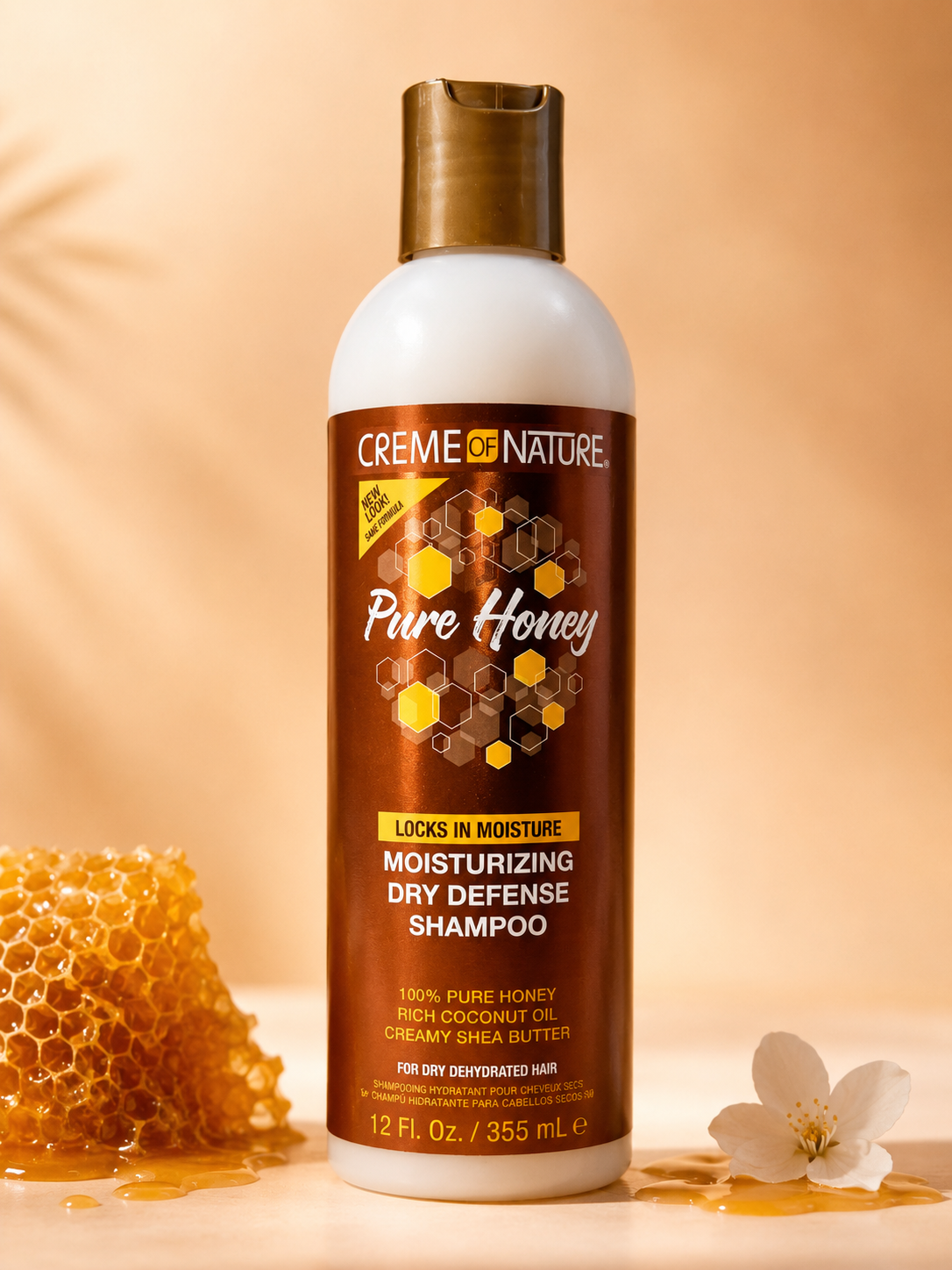 "Creme of Nature" Pure Honey – Shampoing hydratant pour cheveux secs – 355 ml