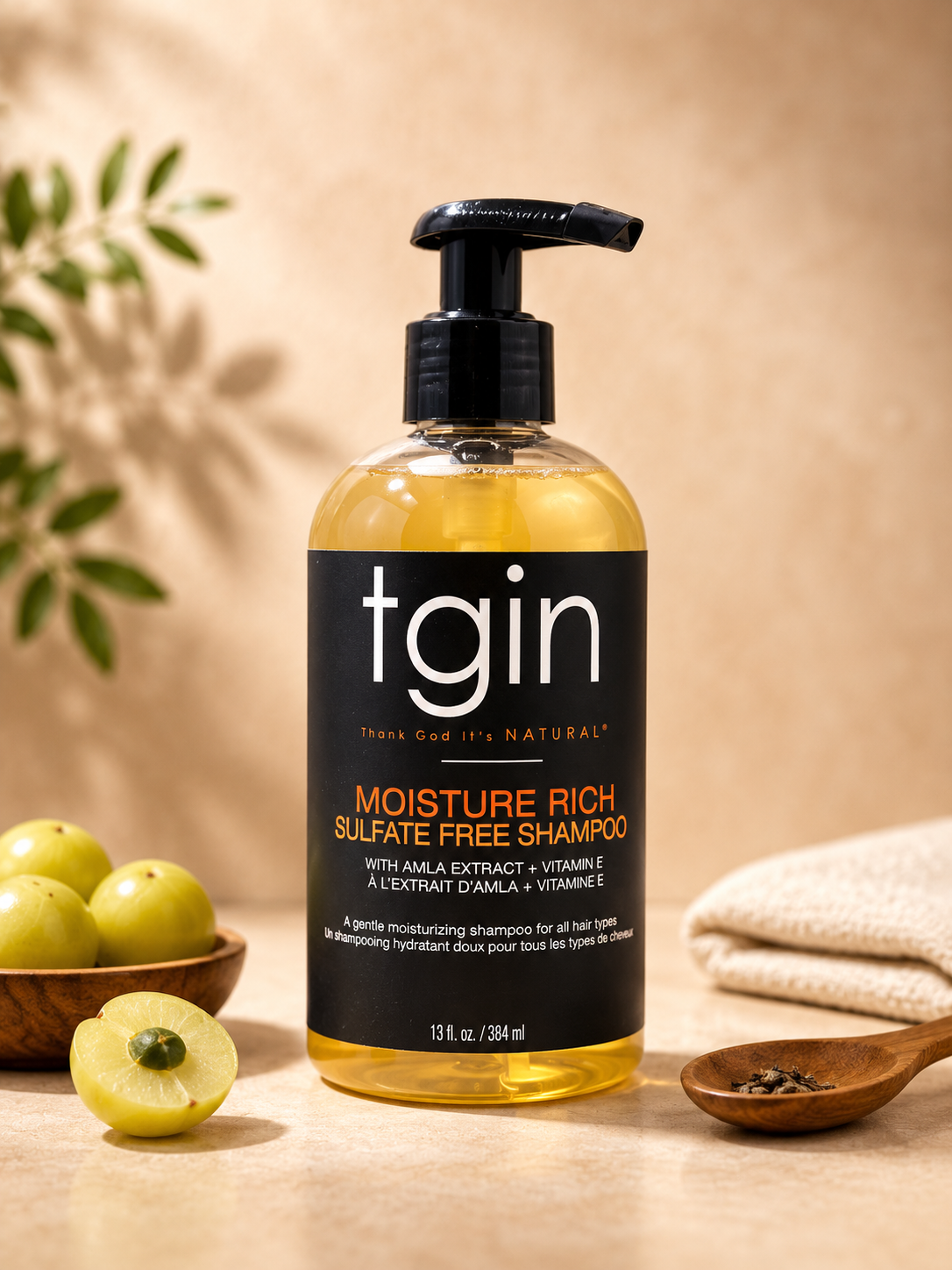 "TGIN" Shampoing hydratant à l’huile d’amla & huile de coco – 384 ml